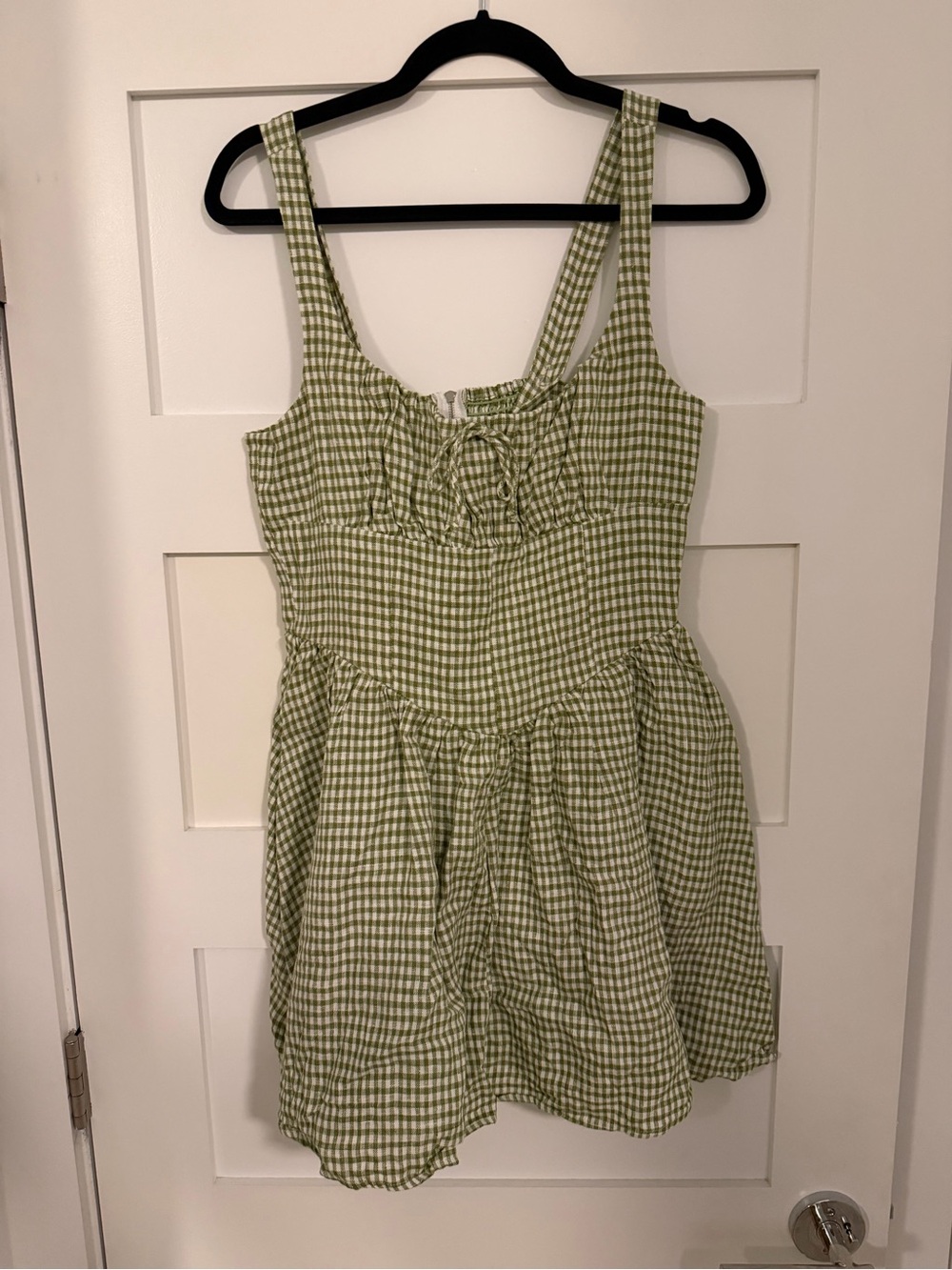Reformation Daria Linen Dress Green - Size 8
